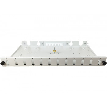 Alantec FOP-1U-12SCD-S glasvezelverdeelpaneel 12xSC duplex 19 inch 1U, uitschuifbaar, met frontpaneel en montagemateriaal