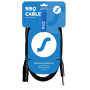 SSQ JSXM10 SS-1462 audiokabel, Jack stereo - XLR 3-pins male, 10 m, zwart
