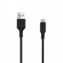 Setty USB-A naar USB-C-kabel, 1 m, 3 A, zwart