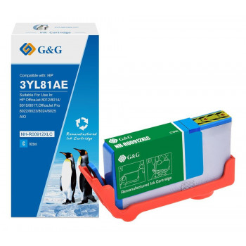 G&G XL-inktcartridge compatibel met HP 912XL 3YL81AE, cyaan