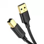 Ugreen US135 USB 2.0 A-B printerkabel, verguld, 1 m, zwart