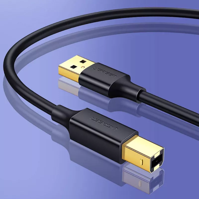 Ugreen US135 USB 2.0 A-B printerkabel, verguld, 1 m, zwart
