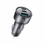 Joyroom JR-CCN19 autolader, 65 W, 2x USB-C + USB-A, donkergrijs