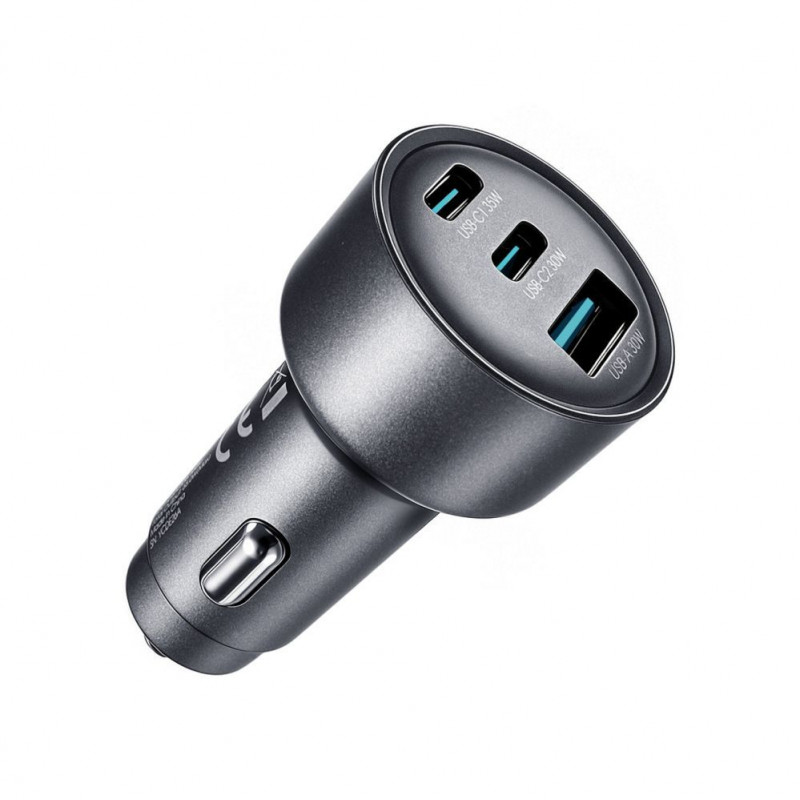 Joyroom JR-CCN19 autolader, 65 W, 2x USB-C + USB-A, donkergrijs