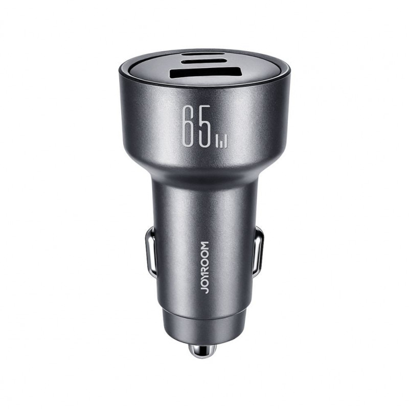 Joyroom JR-CCN19 autolader, 65 W, 2x USB-C + USB-A, donkergrijs
