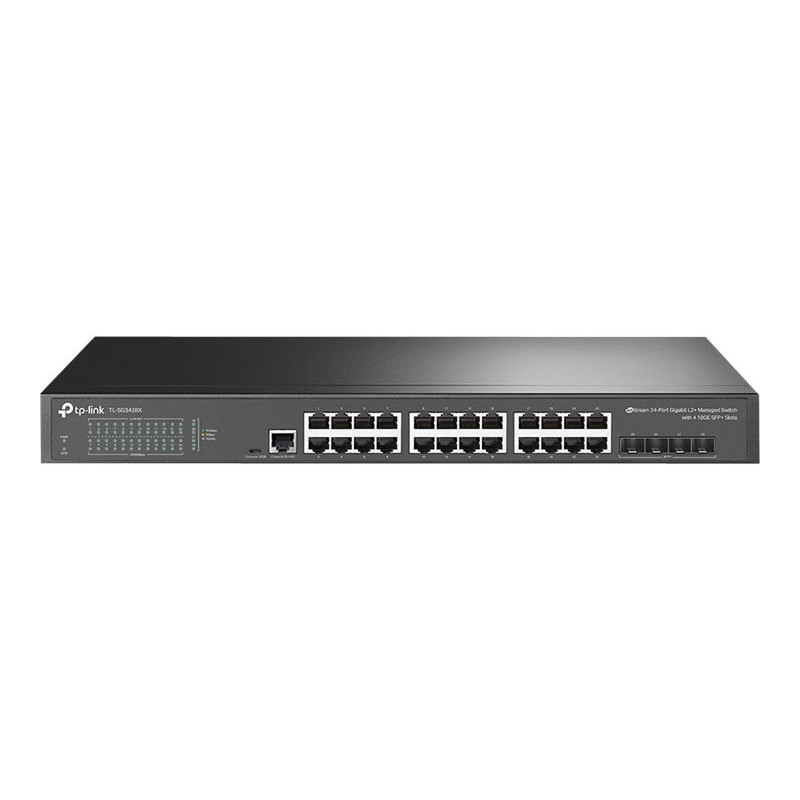 TP-Link SG3428X 24-poorts 10/100/1000 Mbps beheerde L2+-switch, 4 SFP+-poorten, rackmontage