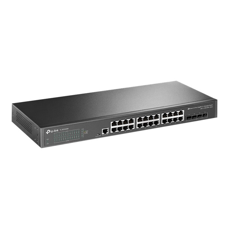 TP-Link SG3428X 24-poorts 10/100/1000 Mbps beheerde L2+-switch, 4 SFP+-poorten, rackmontage