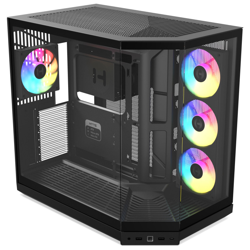 HYTE Y50 Pitch Black computerbehuizing, gehard glas x 3