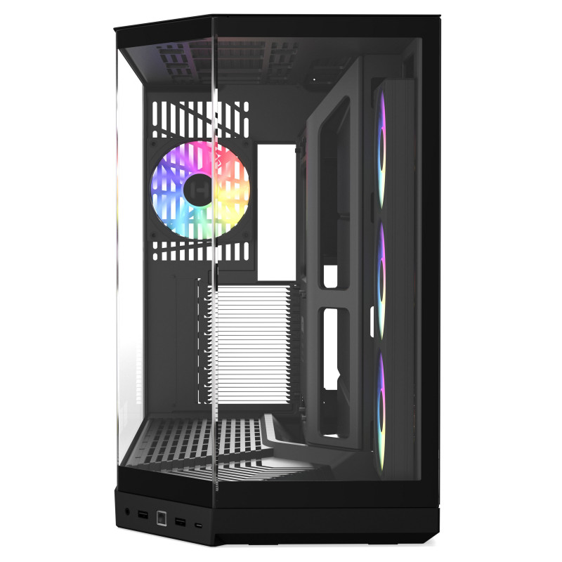 HYTE Y50 Pitch Black computerbehuizing, gehard glas x 3