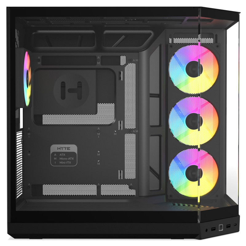 HYTE Y50 Pitch Black computerbehuizing, gehard glas x 3