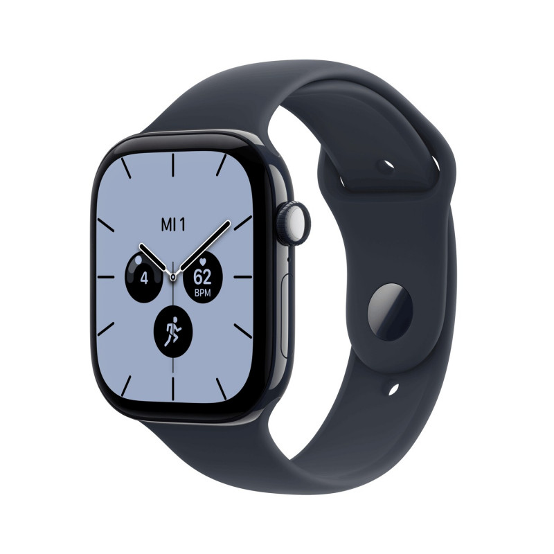 Apple Watch Series 12 GPS + Cellular 46 mm, keramische behuizing in nachtblauw, sportband in marineblauw, S/M