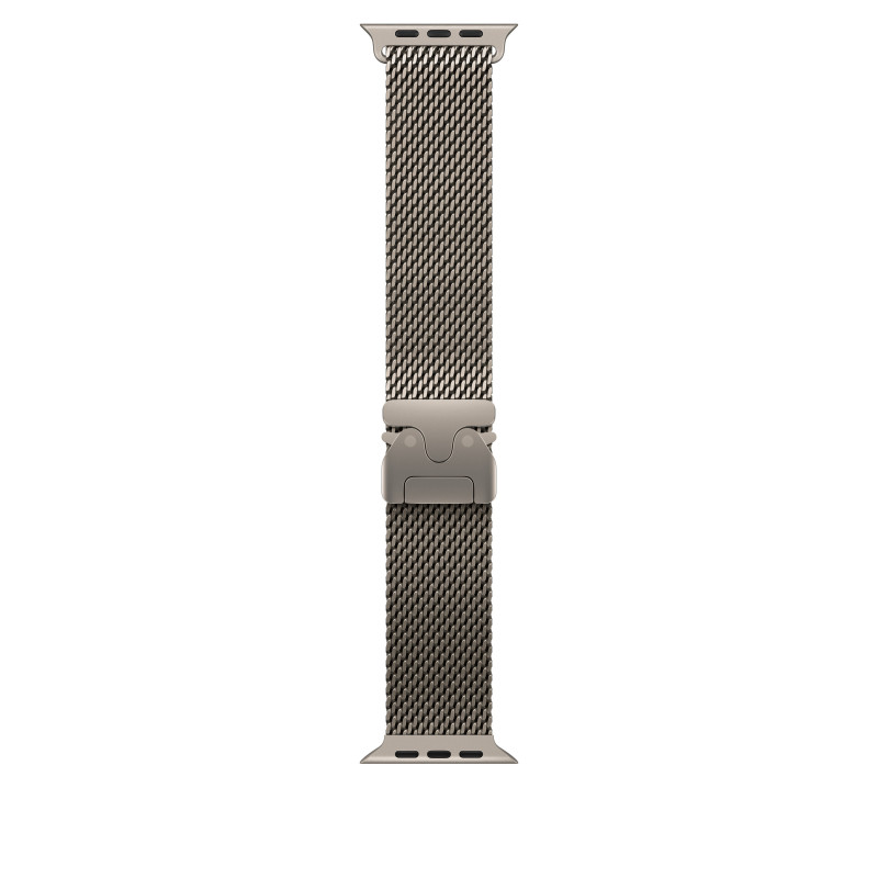 Apple MK0E4ZM/A Apple Watch titanium Milanese bandje, 49 mm, naturel titanium, Large