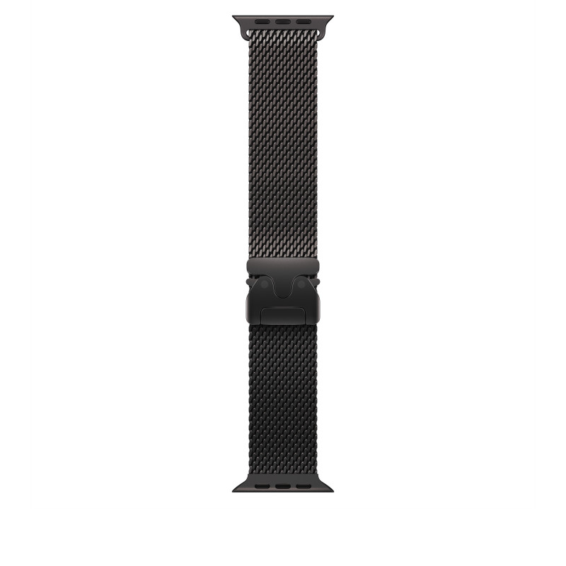 Apple MK0Q4ZM/A Apple Watch titanium Milanese bandje, 49 mm, zwart titanium, Large