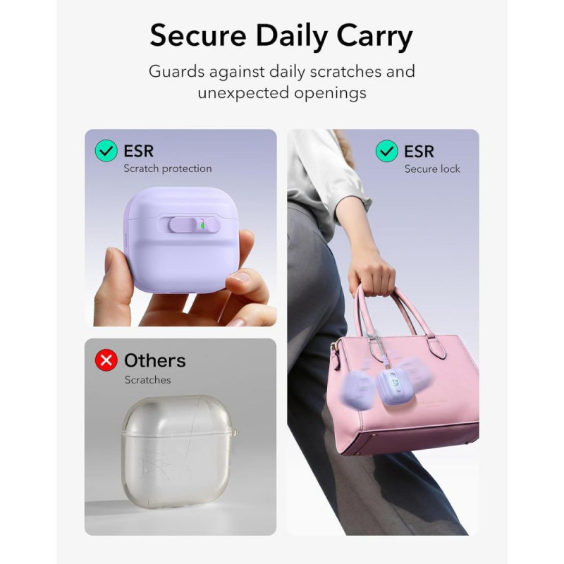 ESR Pulse HaloLock MagSafe hoesje voor Apple AirPods 4 / 5, lavendel