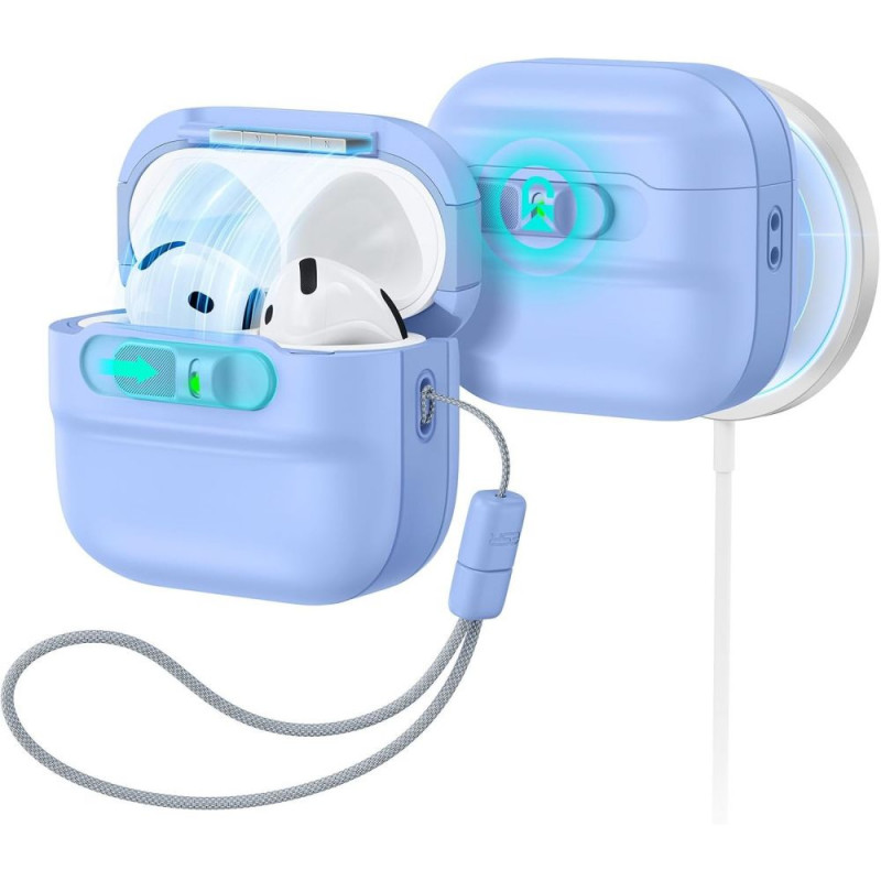 ESR Pulse HaloLock MagSafe hoesje voor Apple AirPods 4 / 5, lichtblauw
