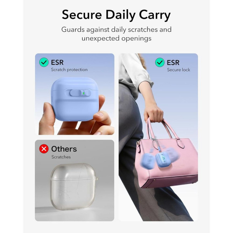 ESR Pulse HaloLock MagSafe hoesje voor Apple AirPods 4 / 5, lichtblauw