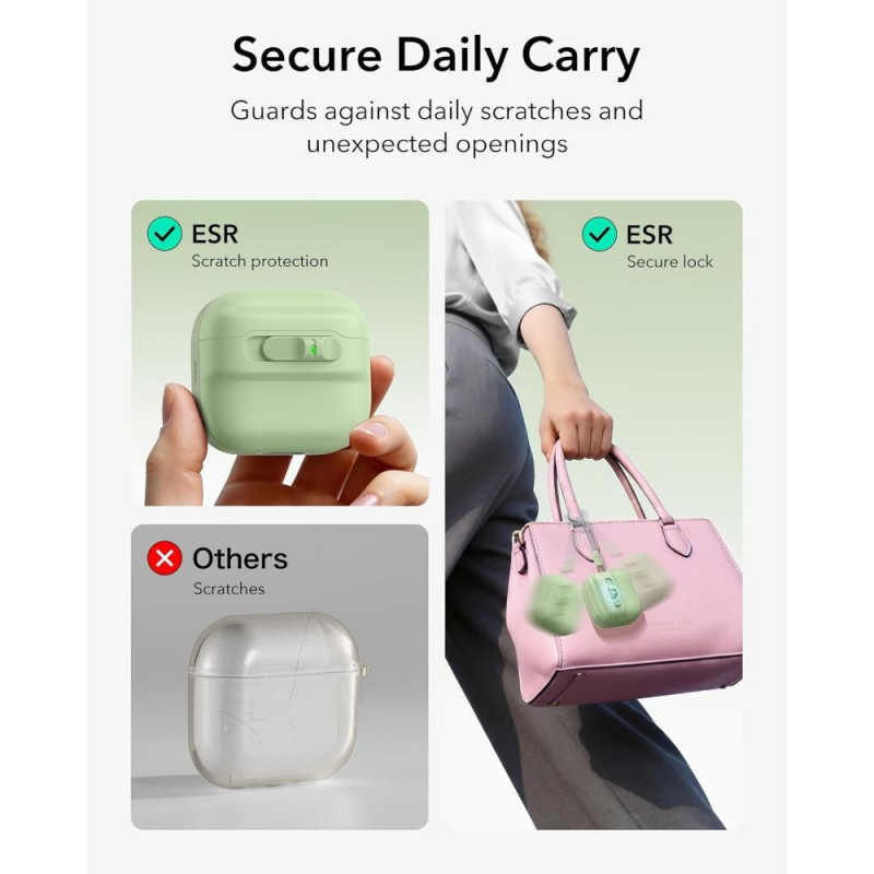 ESR Pulse HaloLock MagSafe hoesje voor Apple AirPods 4 / 5, lichtgroen