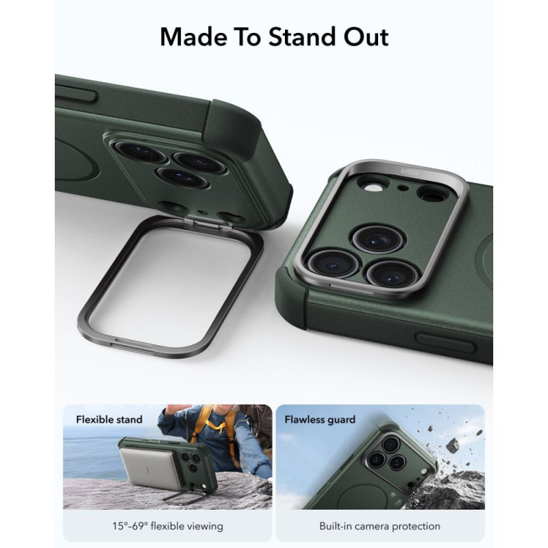 ESR Cyber Tough Kickstand MagSafe hoesje voor Apple iPhone 17 Pro / 18 Pro, groen