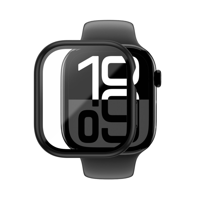 AmazingThing Radix Glass beschermhoes voor Apple Watch 42 mm, gehard glas, zwart
