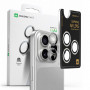 AmazingThing AR Aluminum 3 Lens Glass cameralensbeschermer met frame voor iPhone 16 Pro / 16 Pro Max, zilver