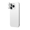 AmazingThing AR Aluminum 3 Lens Glass cameralensbeschermer met frame voor iPhone 16 Pro / 16 Pro Max, zilver