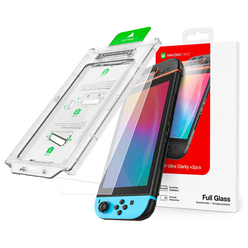 AmazingThing Radix Full Glass gehard glas voor Nintendo Switch 2 (2 st.)
