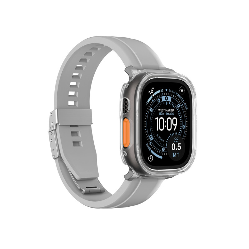 AmazingThing Minimal beschermhoes voor Apple Watch Ultra 3 / Ultra 4 49 mm, transparant