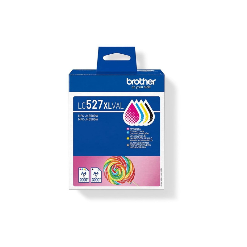 Brother LC527XLVAL inktcartridge value pack (4 st.), hoge capaciteit, zwart, geel, cyaan, magenta