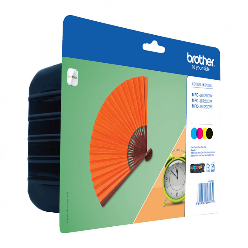 Brother LC129XLVALBP inktcartridge value pack (4 st.), zwart, cyaan, magenta, geel, blisterverpakking