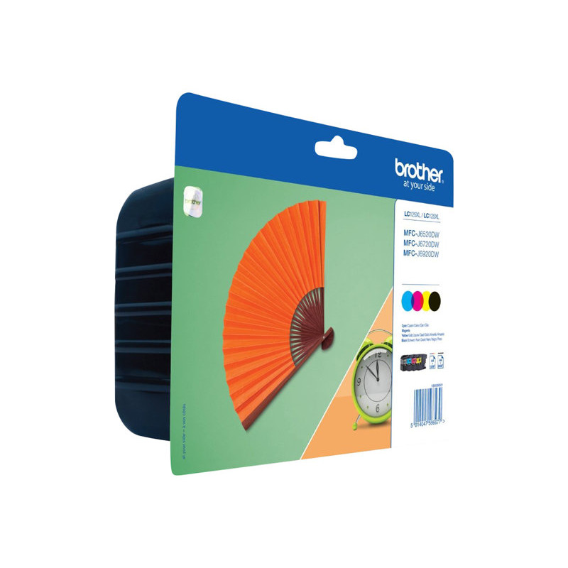 Brother LC129XLVALBP inktcartridge value pack (4 st.), zwart, cyaan, magenta, geel, blisterverpakking