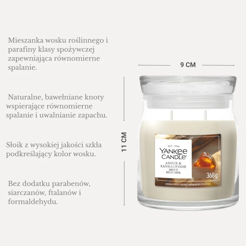 Yankee Candle YC Signature Amber & Sandalwood middelgrote kaars