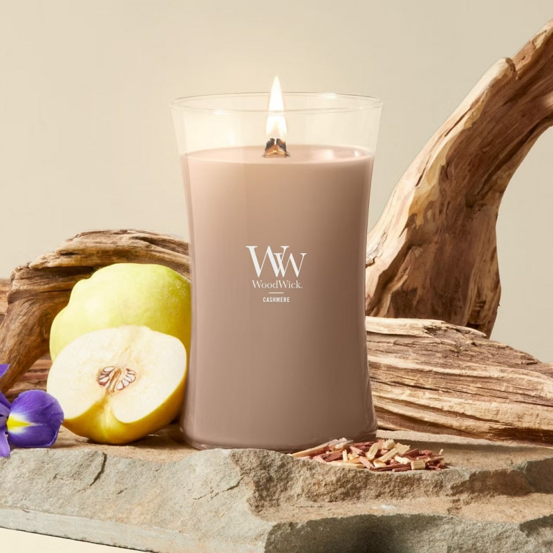 WoodWick Cashmere grote kaars, 610 g, bruin