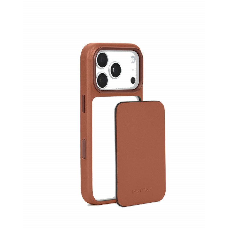 Mujjo Troubadour modulair leren hoesje voor Apple iPhone 18 Pro / 17 Pro, MagSafe, lichtbruin