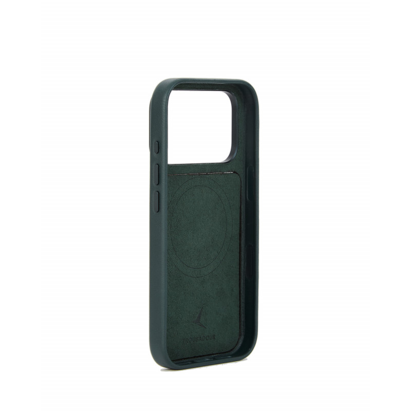 Mujjo Troubadour modulair leren hoesje voor Apple iPhone 18 Pro / 17 Pro, MagSafe, obsidiaangroen