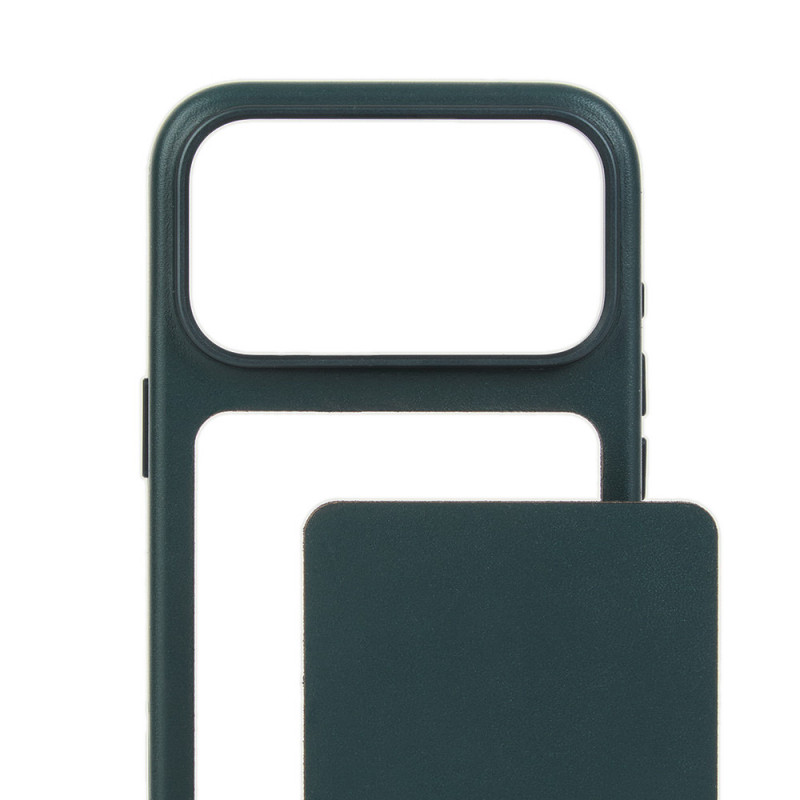 Mujjo Troubadour modulair leren hoesje voor Apple iPhone 18 Pro / 17 Pro, MagSafe, obsidiaangroen