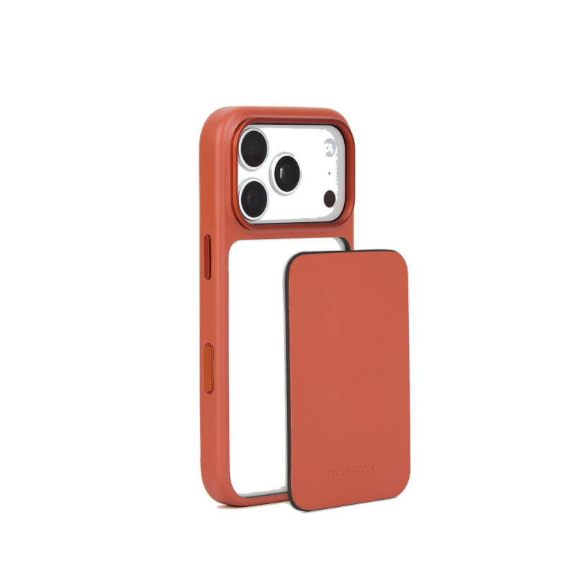 Mujjo Troubadour modulair leren hoesje voor Apple iPhone 18 Pro / 17 Pro, MagSafe, terracotta