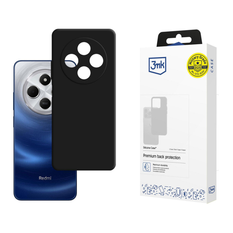 3MK Silicone Case siliconen smartphonehoesje voor Xiaomi Redmi 14C / Redmi A4 5G, zwart