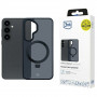 3MK Smoke Case Mag&Stand smartphonehoesje voor Samsung Galaxy S25+, zwart