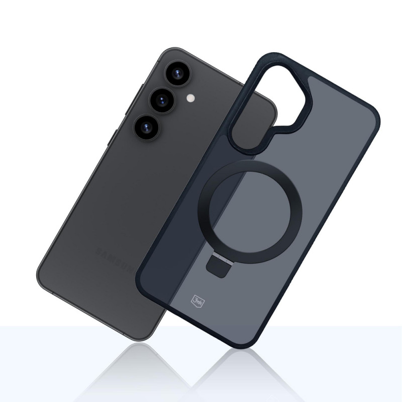 3MK Smoke Case Mag&Stand smartphonehoesje voor Samsung Galaxy S25+, zwart