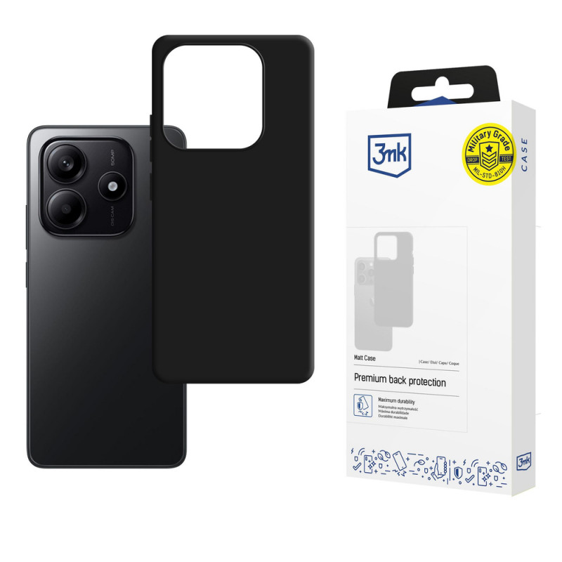 3MK Matt Case hoesje voor Xiaomi Redmi Note 14 4G, mat zwart