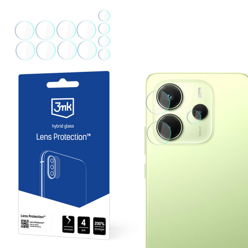 3MK Lens Protection hybride glas voor camera van Xiaomi Redmi Note 14 4G (4 st.)