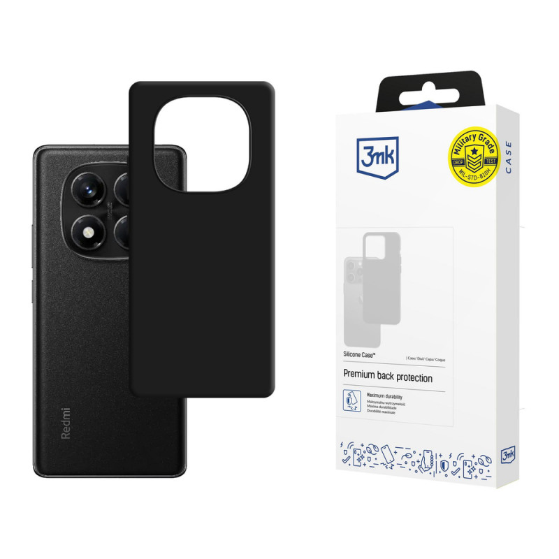 3MK Silicone Case siliconen hoesje voor Xiaomi Redmi Note 14 Pro 5G, zwart