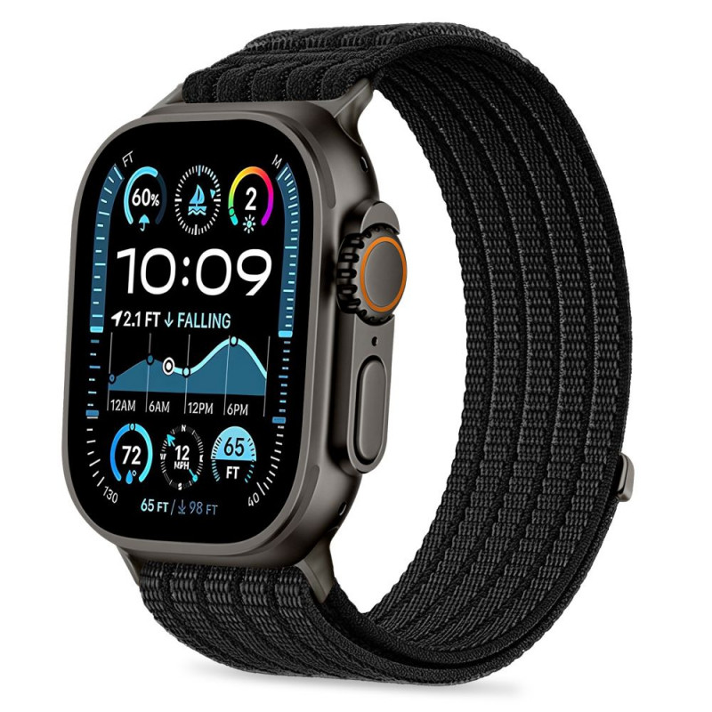 Tech-Protect Nylon Sport bandje voor Apple Watch 44/45/46/49 mm, zwart