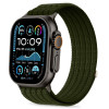 Tech-Protect Nylon Sport bandje voor Apple Watch 44/45/46/49 mm, donkergroen