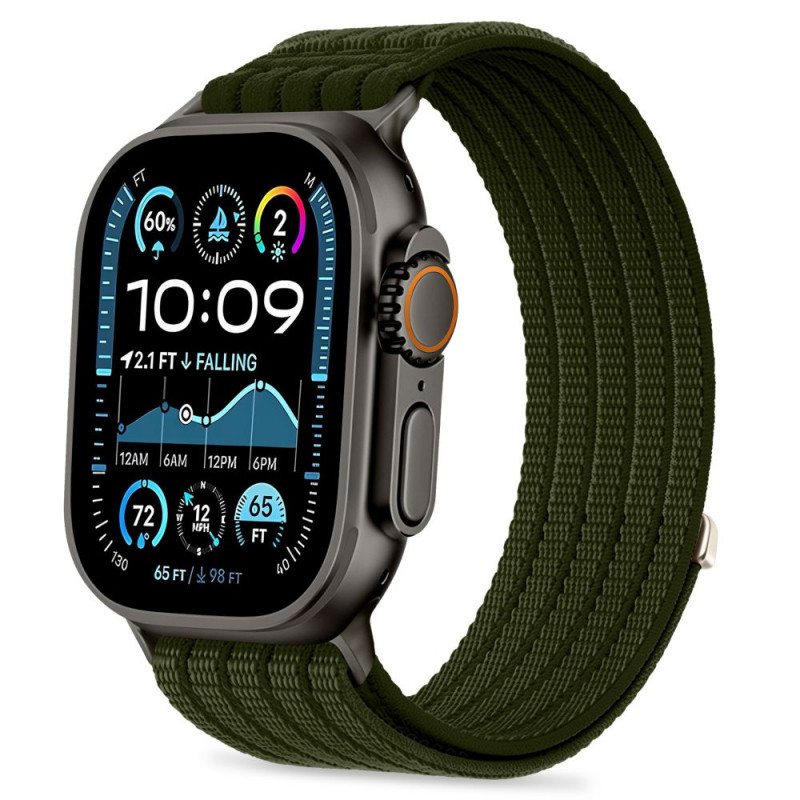 Tech-Protect Nylon Sport bandje voor Apple Watch 44/45/46/49 mm, donkergroen
