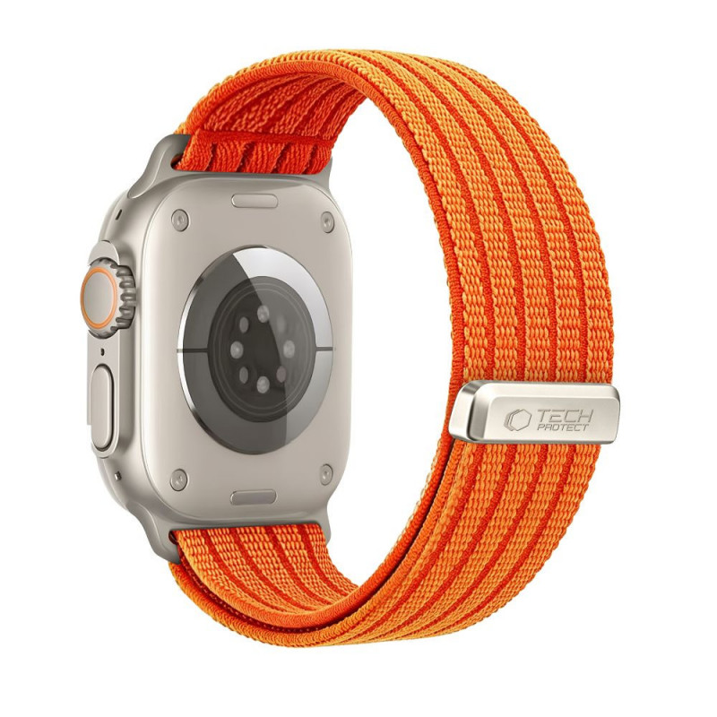 Tech-Protect Nylon Sport bandje voor Apple Watch 44/45/46/49 mm, oranje