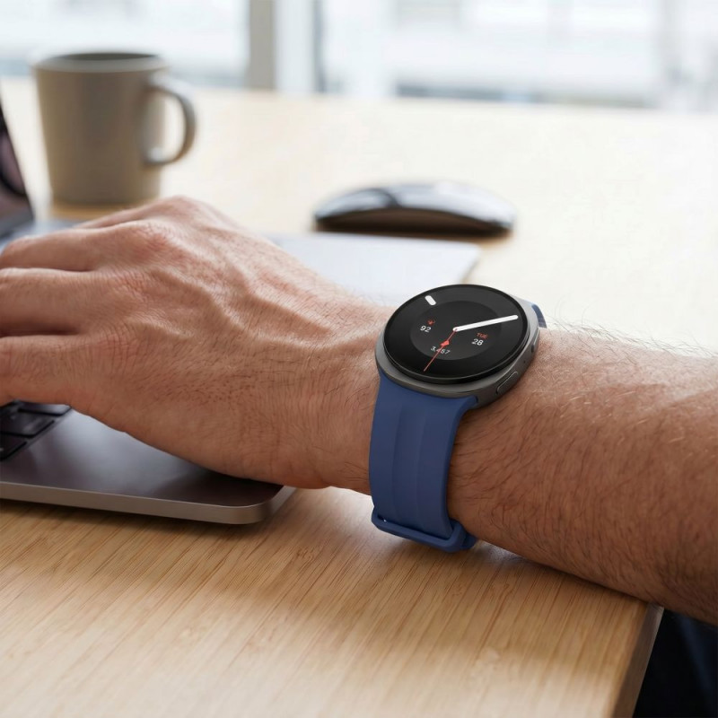 Tech-Protect Silicone Evo bandje voor Samsung Galaxy Watch 8 / 9 / Classic 40 / 44 / 46 mm, marineblauw
