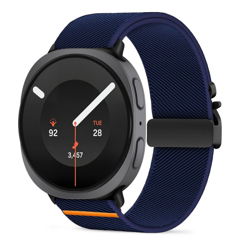 Tech-Protect Nylon Clasp horlogebandje voor Samsung Galaxy Watch 8 / 9 / Classic 40 / 44 / 46 mm, marineblauw