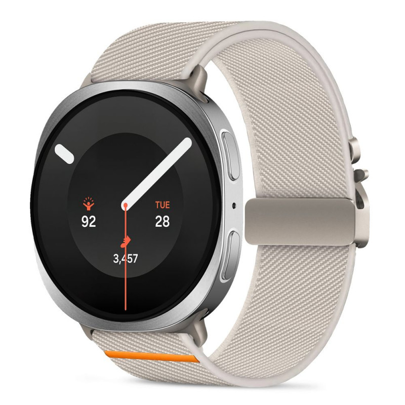 Tech-Protect Nylon Clasp horlogebandje voor Samsung Galaxy Watch 8 / 9 / Classic 40 / 44 / 46 mm, Starlight