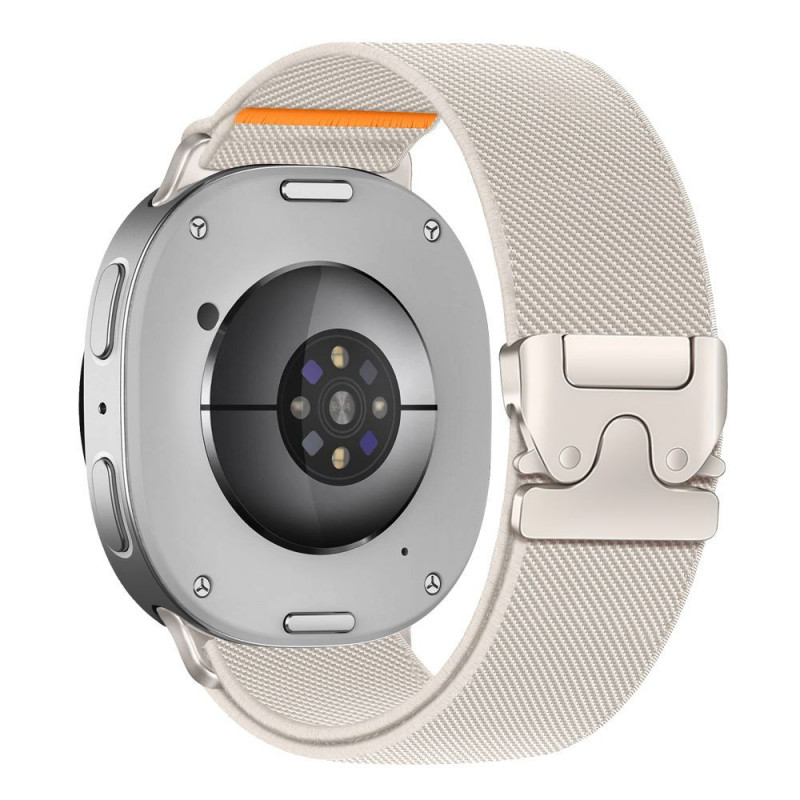 Tech-Protect Nylon Clasp horlogebandje voor Samsung Galaxy Watch 8 / 9 / Classic 40 / 44 / 46 mm, Starlight